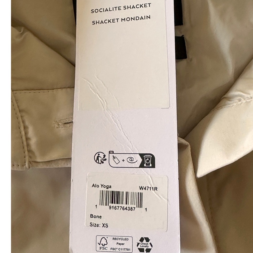 Alo Yoga NWT SZ XS Explorer Button Down Bone White Oversized Shacket W5114R - Picture 13 of 16